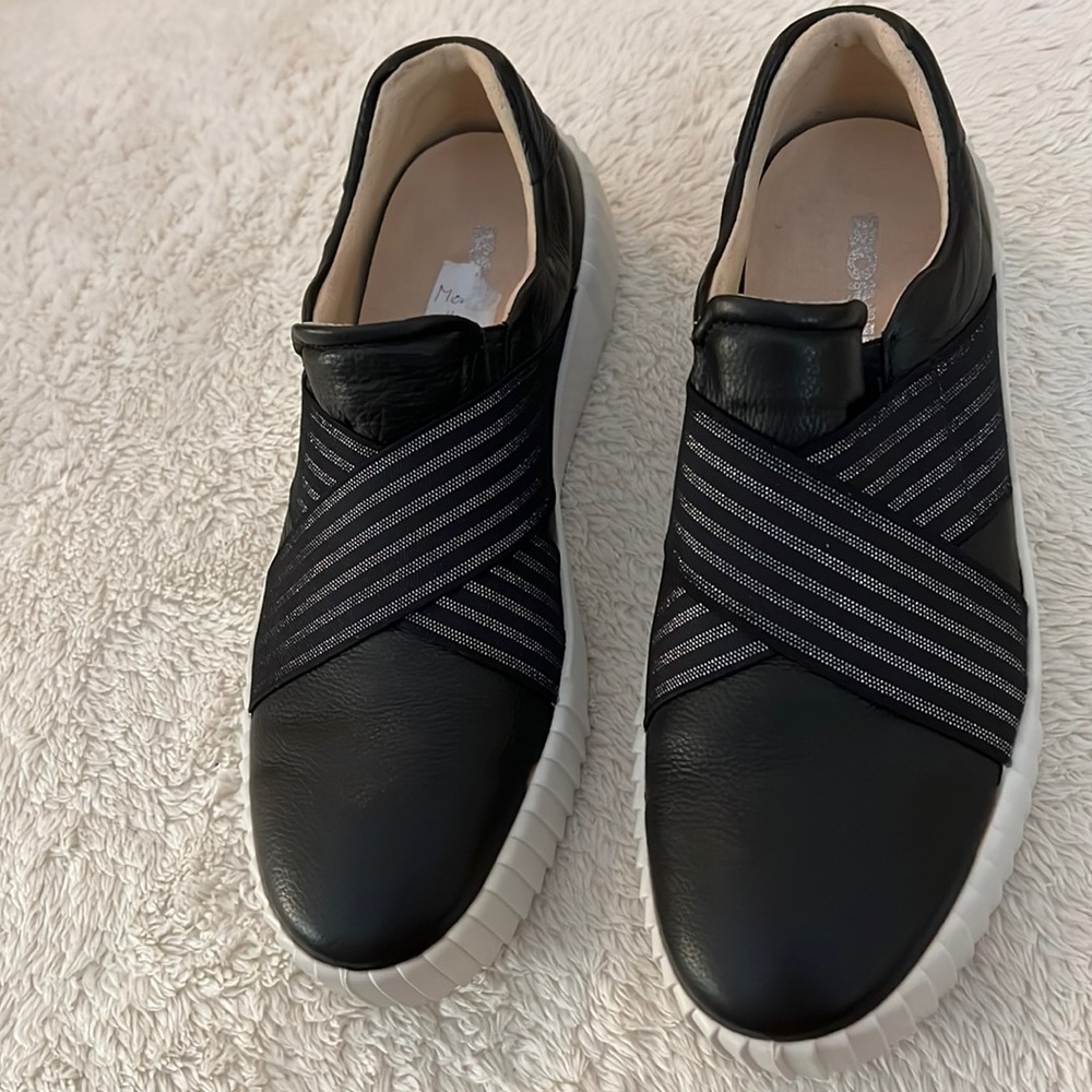 ROMIKA Montreal Leather Comfort Slip-on Black Fashion Sneakers, Size EUR 38